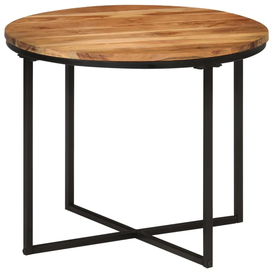 Table basse 55x55x45 cm bois massif acacia et fer - 7