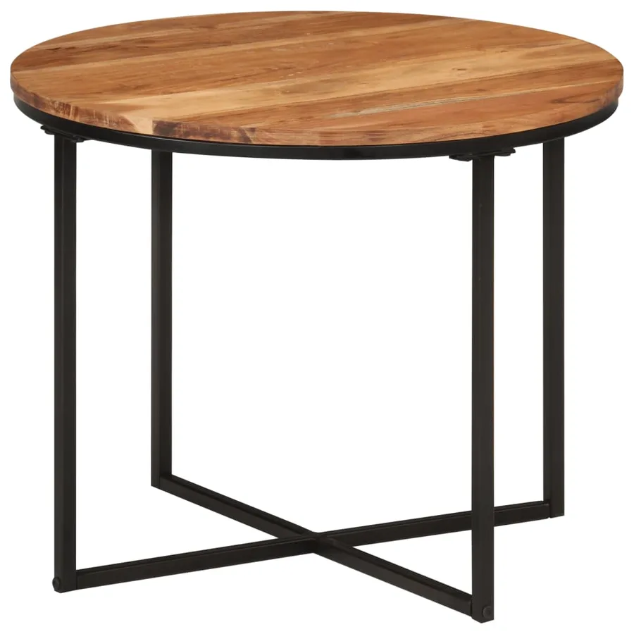 Table basse 55x55x45 cm bois massif acacia et fer - 8