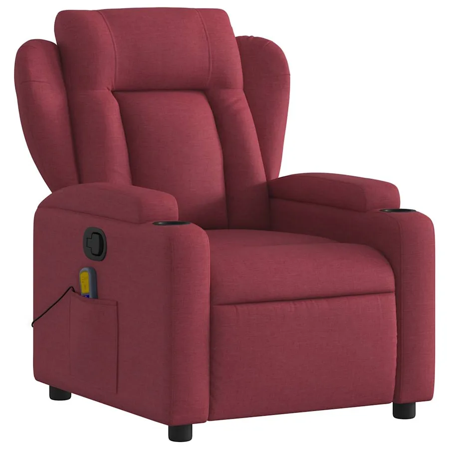 Fauteuil de massage inclinable Rouge bordeaux Tissu - 3