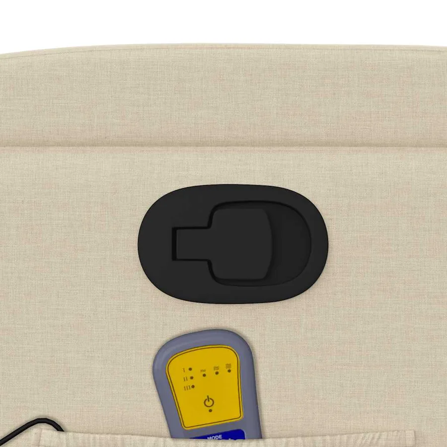 Fauteuil de massage inclinable Crème Tissu - 11