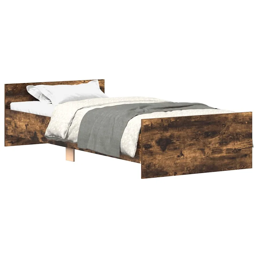 Cadre de lit sans matelas chêne fumé 100x200 cm bois ingénierie - 2