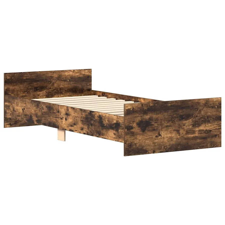 Cadre de lit sans matelas chêne fumé 100x200 cm bois ingénierie - 8
