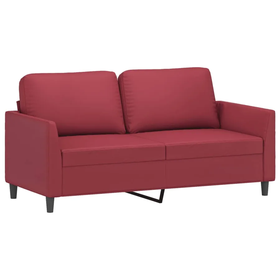 Ensemble de canapés 3 pcs et coussins Rouge bordeaux Similicuir - 4