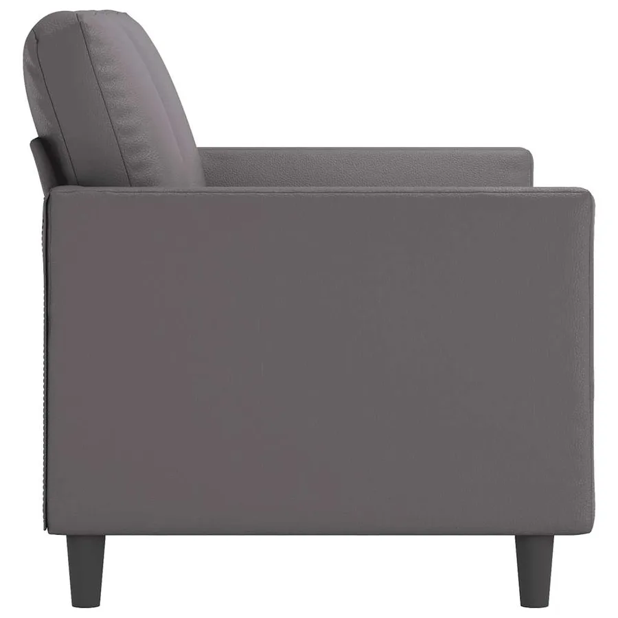 Canapé à 2 places Gris 120 cm Similicuir - 5