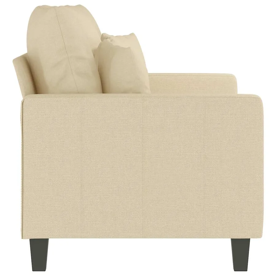 Canapé à 2 places Crème 120 cm Tissu - 5