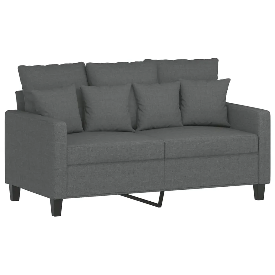 Ensemble de canapés 2 pcs avec coussins Gris foncé Tissu - 3