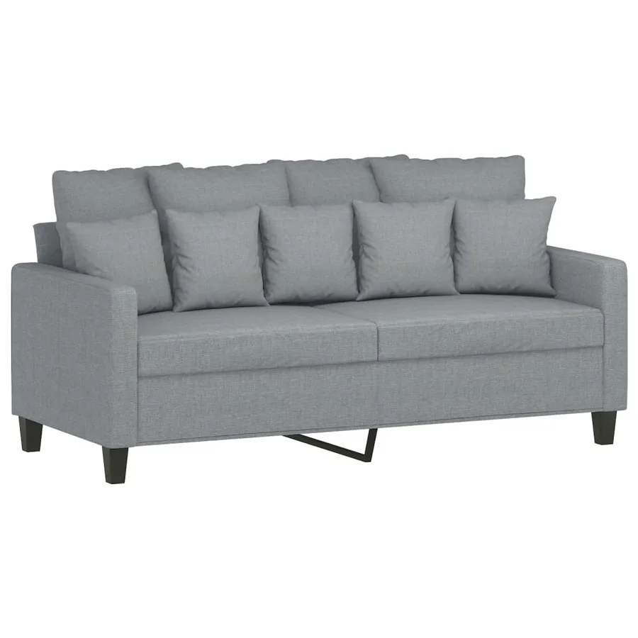 Ensemble de canapés 3 pcs avec coussins Gris clair Tissu - 4