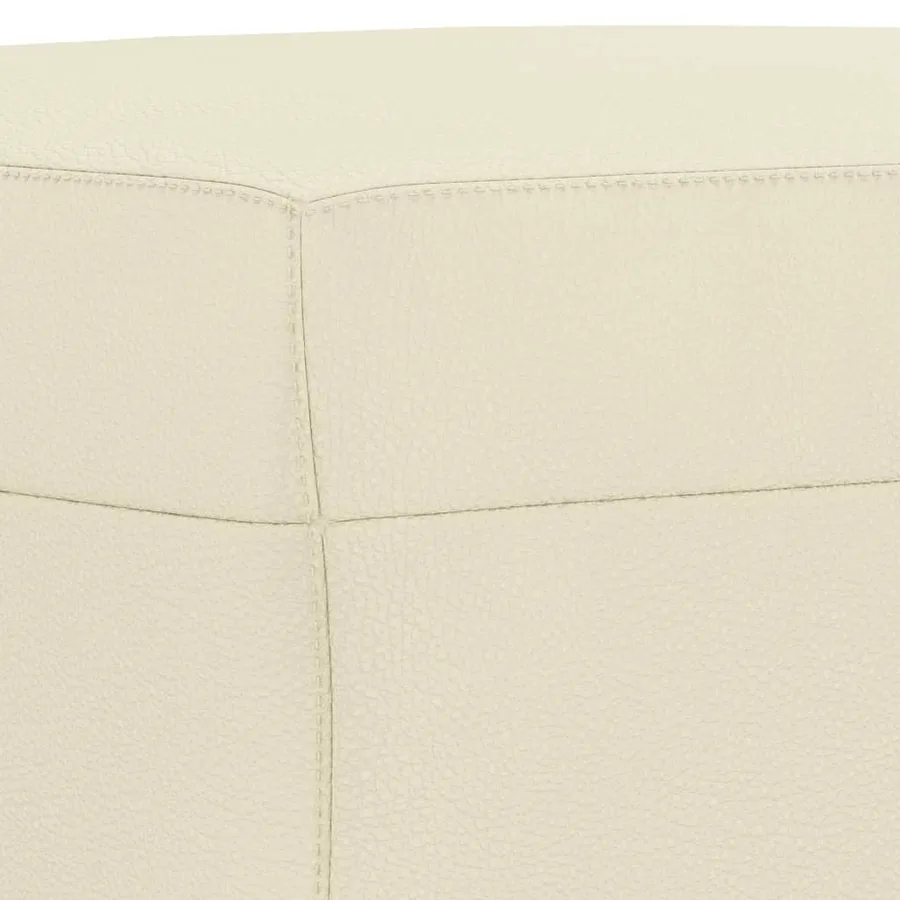 Ensemble de canapés 3 pcs avec coussins Crème Similicuir - 7