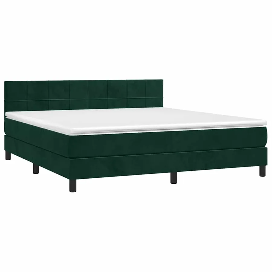 Sommier à lattes de lit avec matelas LED Vert foncé 180x200 cm - 3