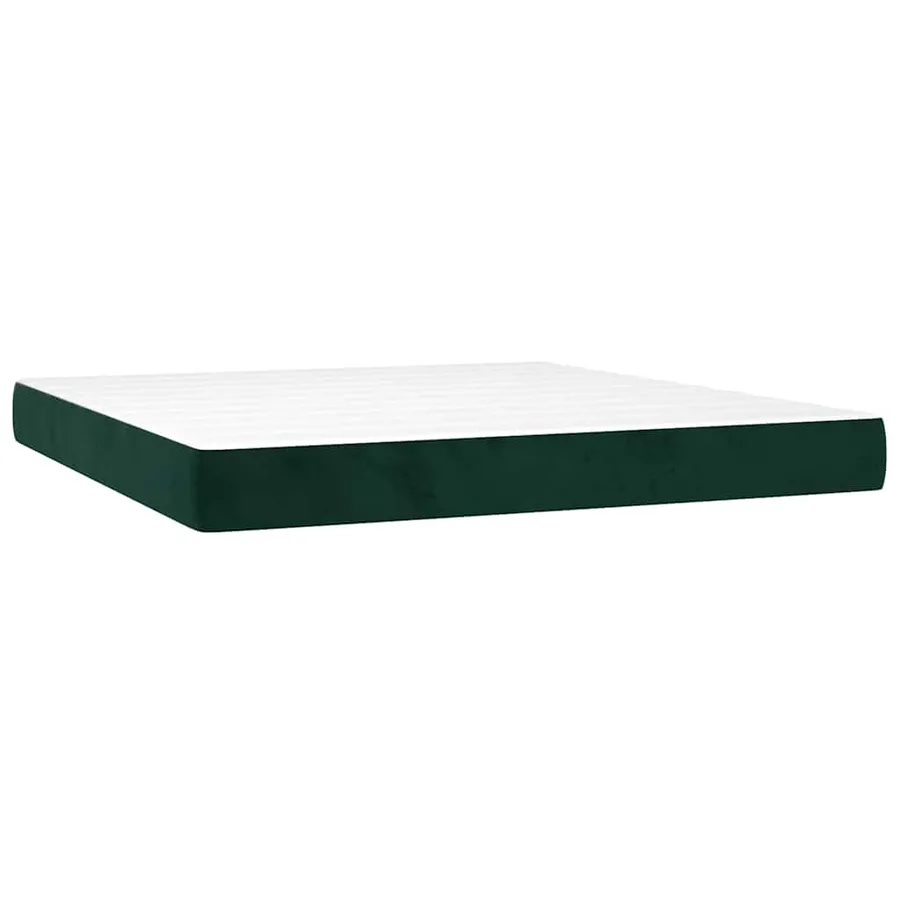 Sommier à lattes de lit avec matelas LED Vert foncé 180x200 cm - 6