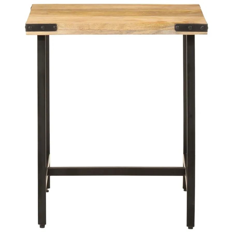 Table d’appoint 45x45x50 cm bois massif de manguier et fer - 2