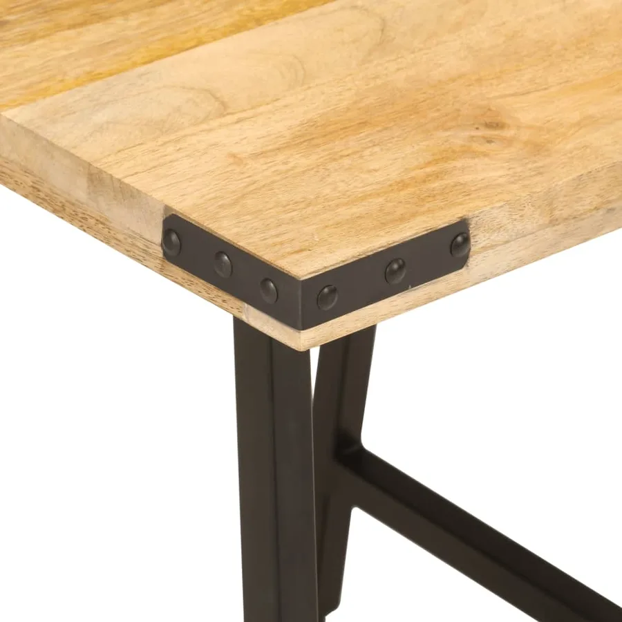 Table d’appoint 45x45x50 cm bois massif de manguier et fer - 5