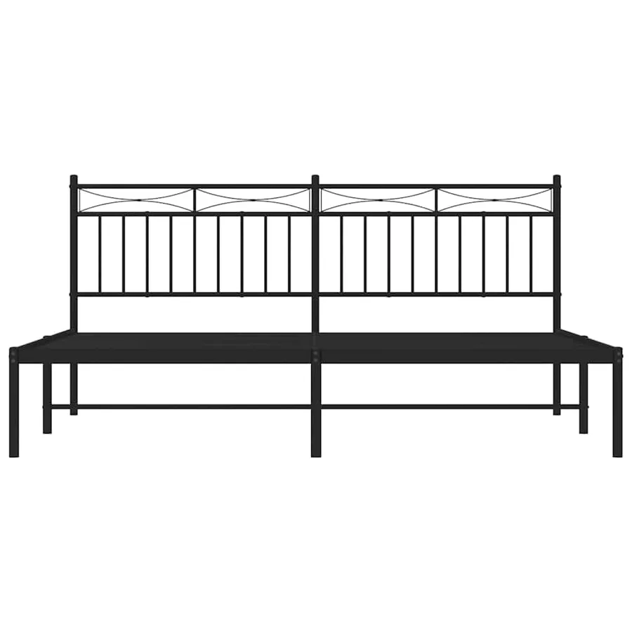 Cadre de lit métal sans matelas avec tête de lit noir 183x213cm - 6