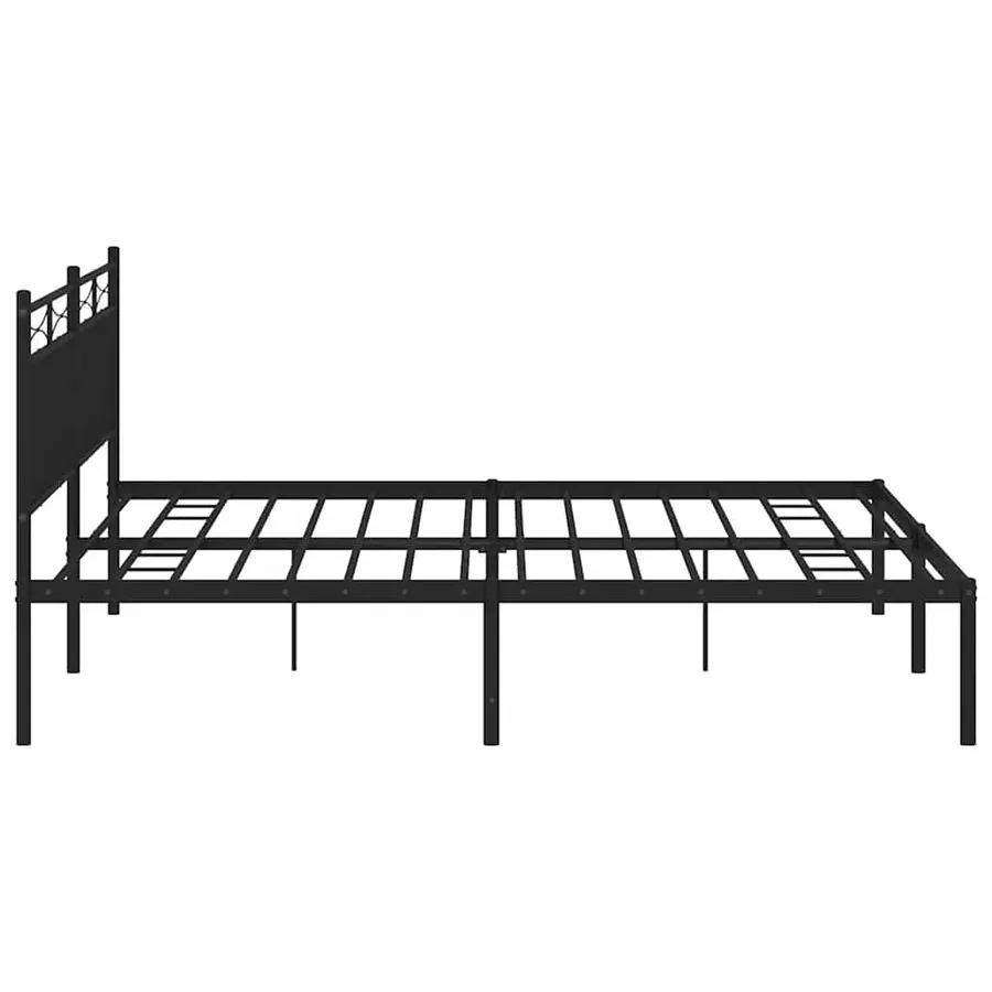 Cadre de lit métal sans matelas avec tête de lit noir 183x213cm - 7