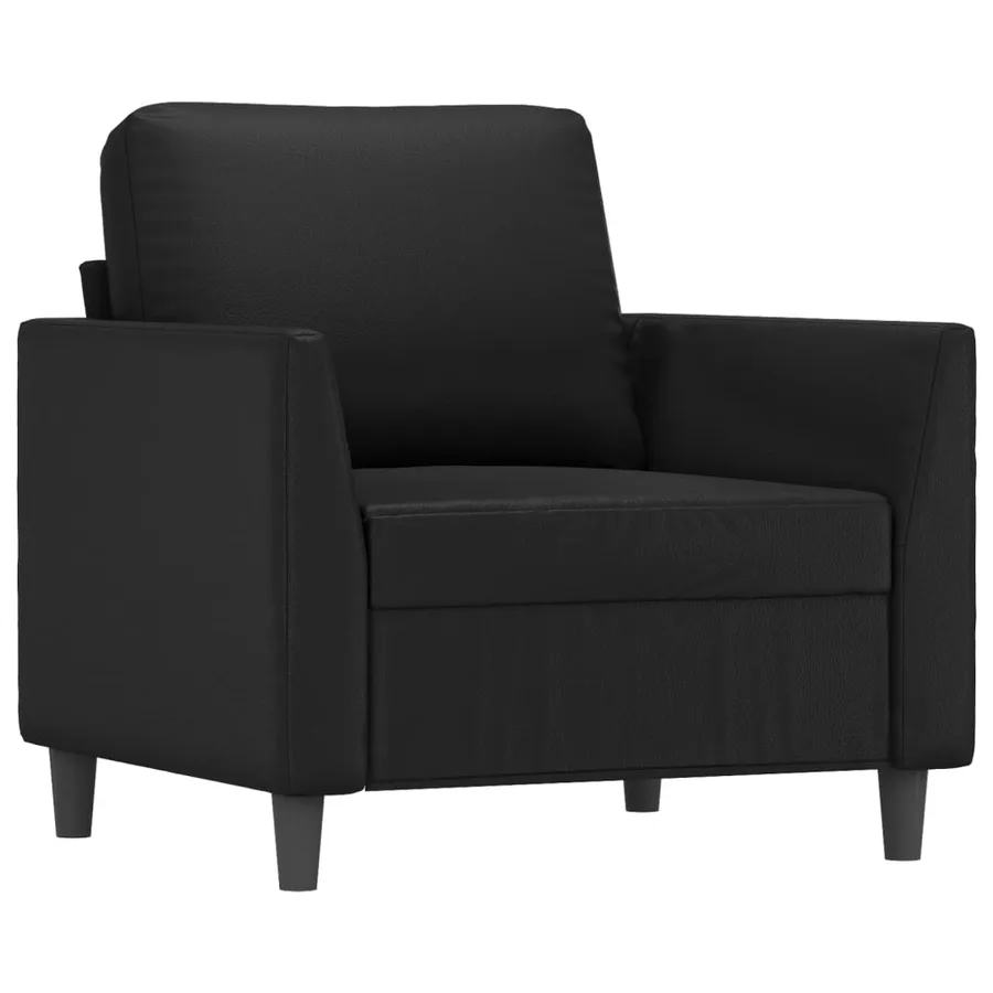 Ensemble de canapés 4 pcs avec coussins Noir Similicuir - 3
