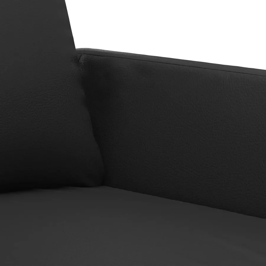 Ensemble de canapés 4 pcs avec coussins Noir Similicuir - 7