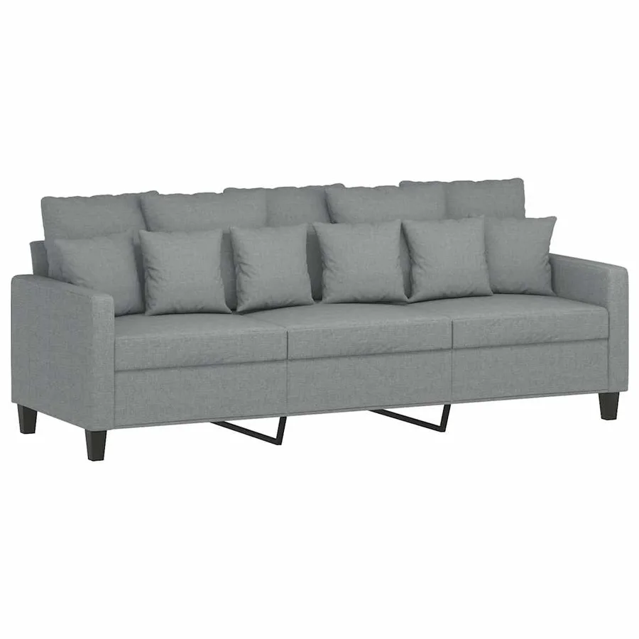 Canapé à 3 places Gris clair 180 cm Tissu - 2