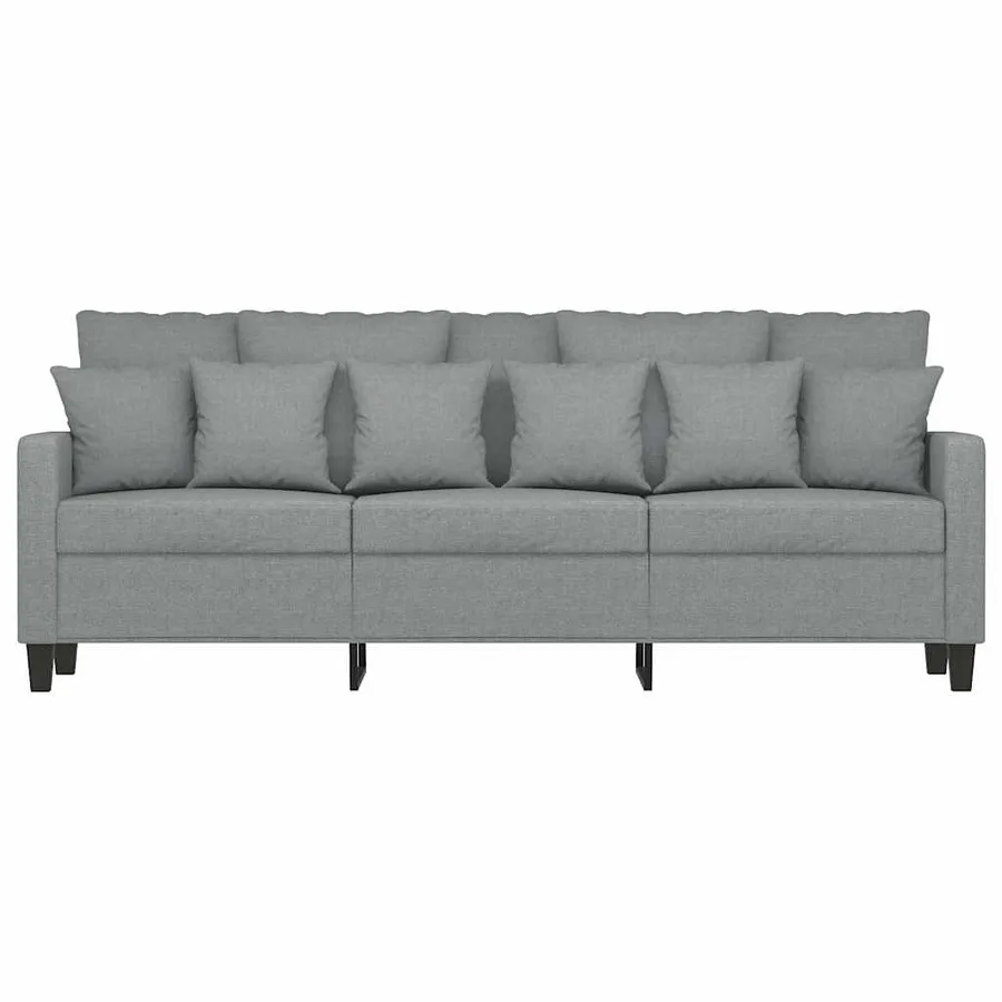 Canapé à 3 places Gris clair 180 cm Tissu - 4