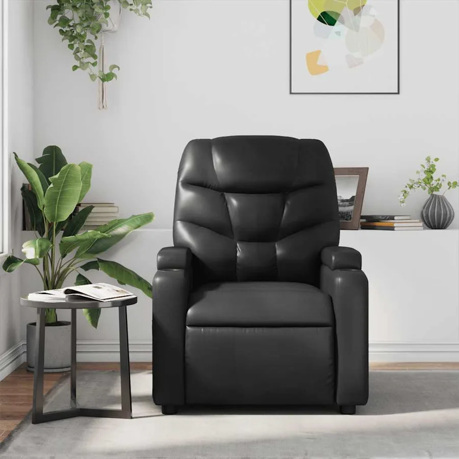 Fauteuil de massage inclinable Noir Similicuir - 3