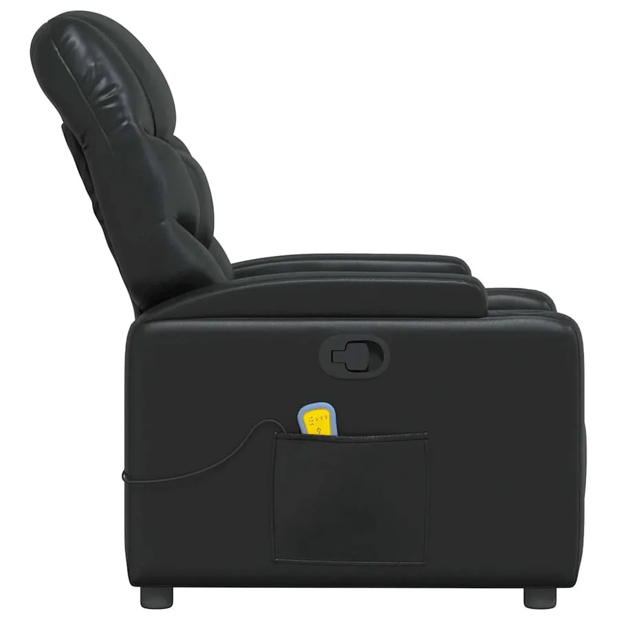 Fauteuil de massage inclinable Noir Similicuir - 6