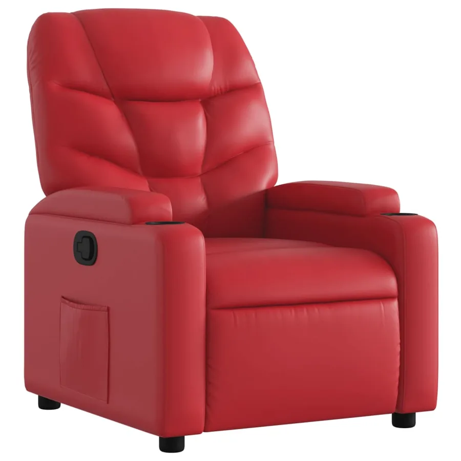 Fauteuil inclinable Rouge Similicuir - 2