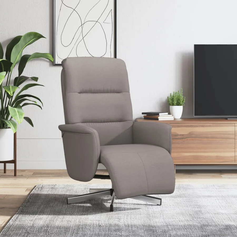 Fauteuil inclinable avec repose-pieds taupe tissu