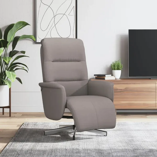Fauteuil inclinable avec repose-pieds taupe tissu