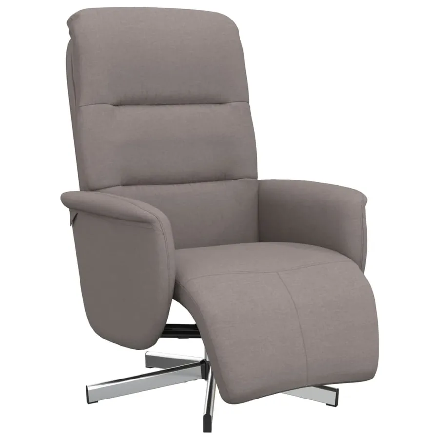 Fauteuil inclinable avec repose-pieds taupe tissu - 2
