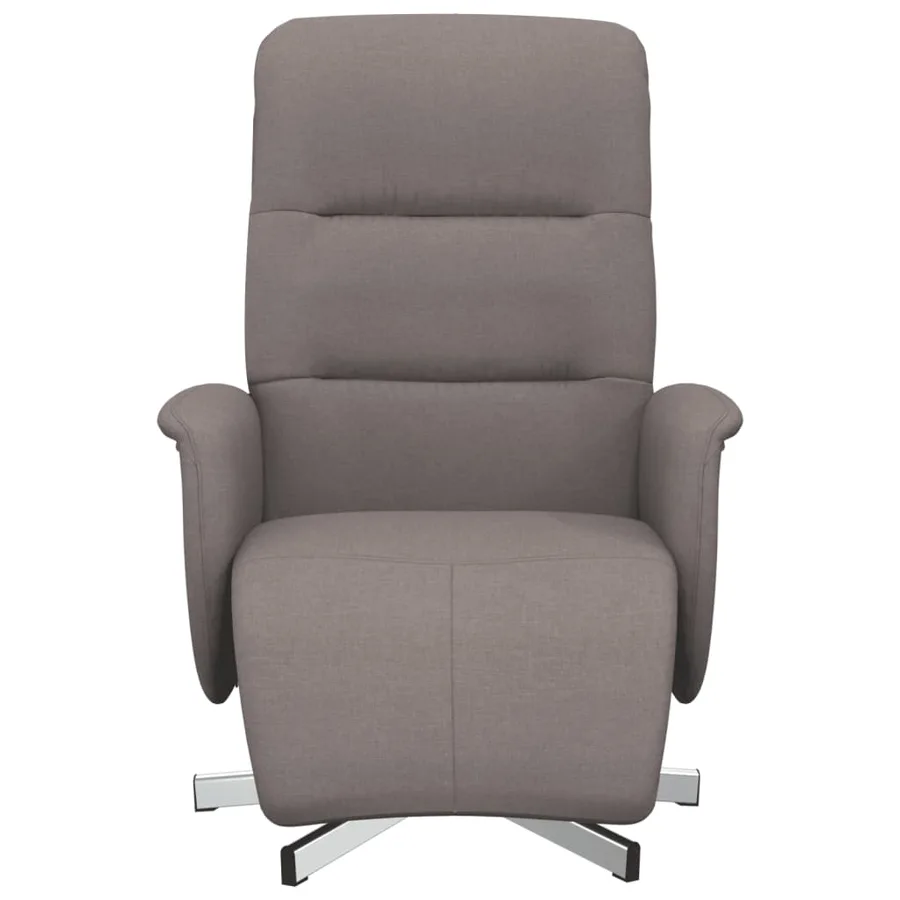 Fauteuil inclinable avec repose-pieds taupe tissu - 3