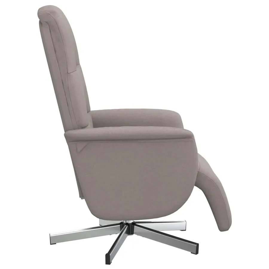 Fauteuil inclinable avec repose-pieds taupe tissu - 4