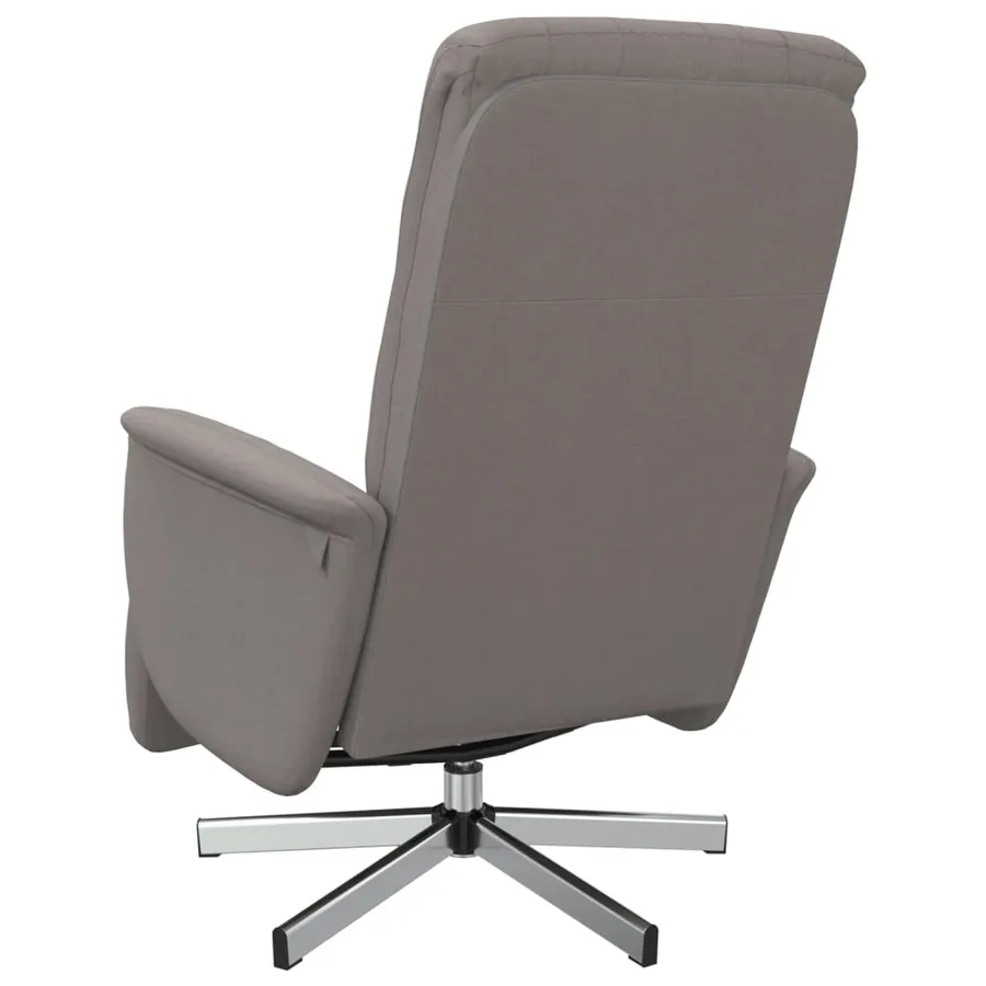 Fauteuil inclinable avec repose-pieds taupe tissu - 5