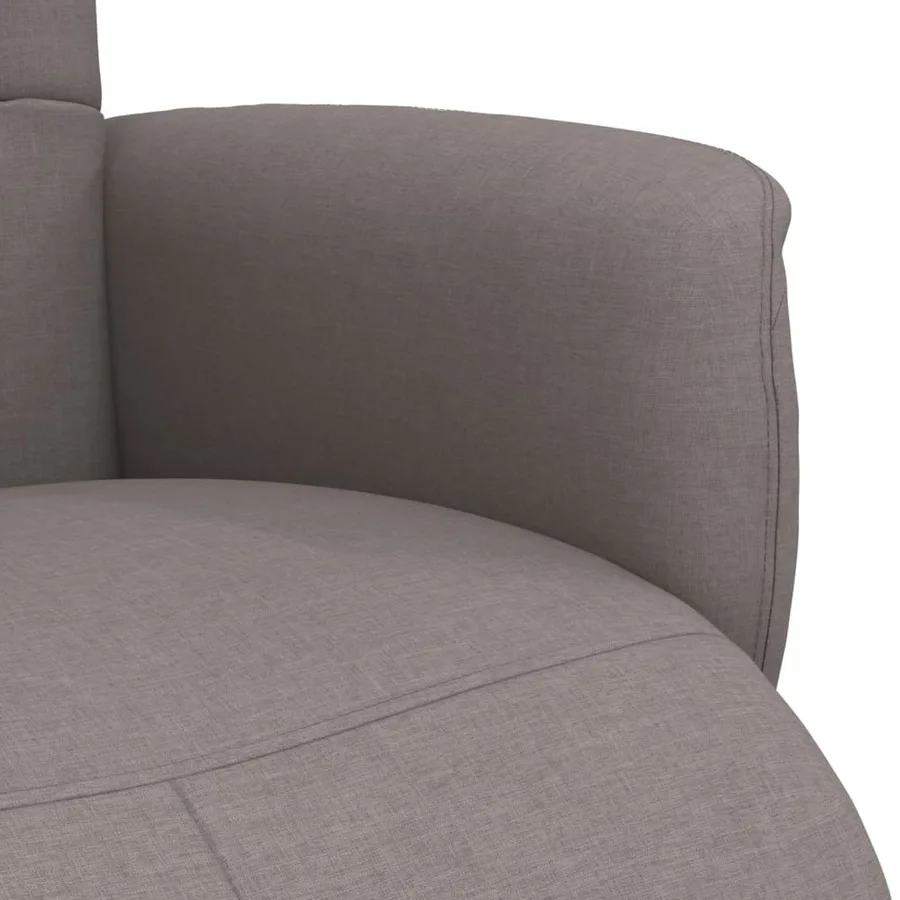 Fauteuil inclinable avec repose-pieds taupe tissu - 7