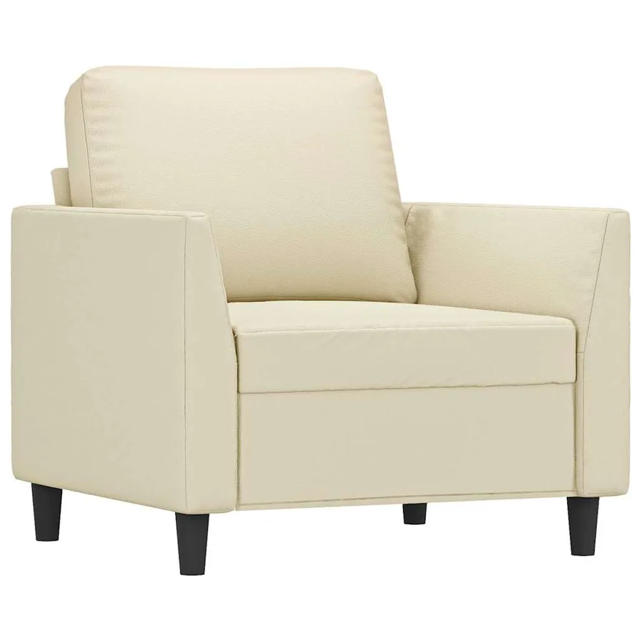 Fauteuil Crème 60 cm Similicuir - 2