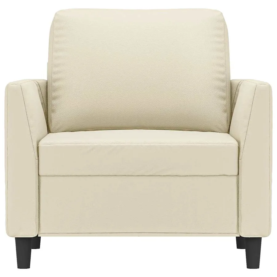 Fauteuil Crème 60 cm Similicuir - 4
