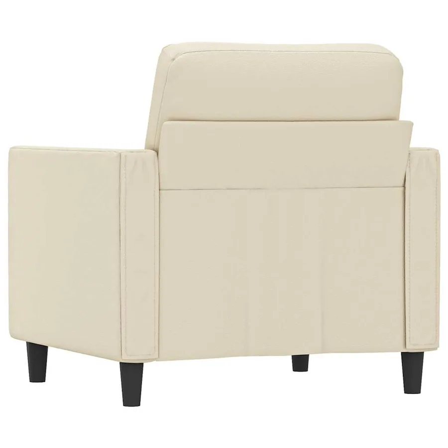 Fauteuil Crème 60 cm Similicuir - 6