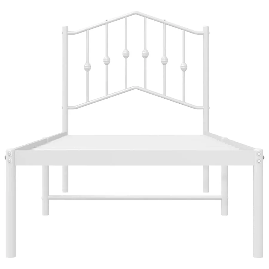 Cadre de lit métal sans matelas avec tête de lit blanc 80x200cm - 5