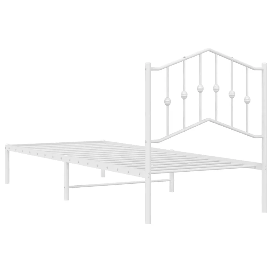 Cadre de lit métal sans matelas avec tête de lit blanc 80x200cm - 7