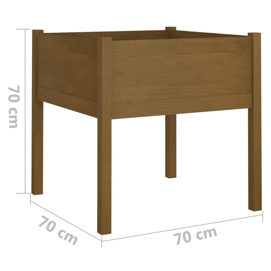 Jardinière d'extérieur Marron miel 70x70x70 cm Pin massif - 7