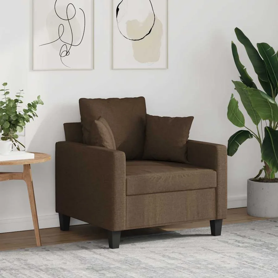 Fauteuil Marron 60 cm Tissu