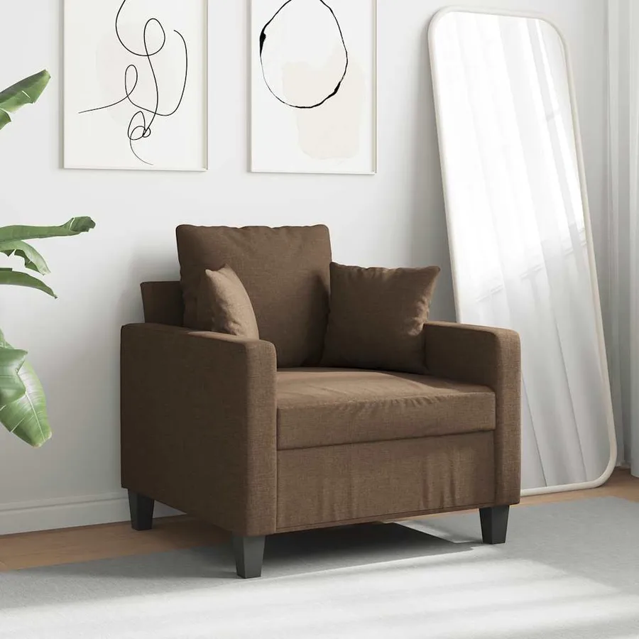 Fauteuil Marron 60 cm Tissu - 3