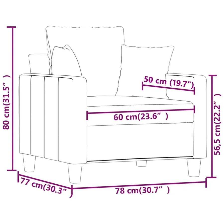 Fauteuil Marron 60 cm Tissu - 9
