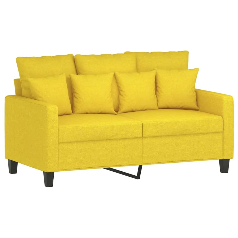 Ensemble de canapés 3 pcs avec coussins jaune clair tissu - 3
