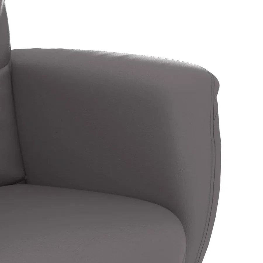 Fauteuil inclinable avec repose-pied gris similicuir - 7