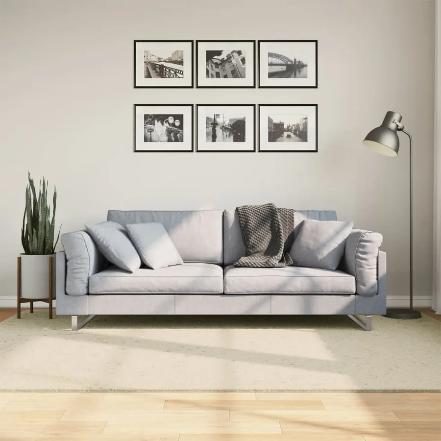 Tapis HUARTE à poils courts doux et lavable crème 160x230 cm