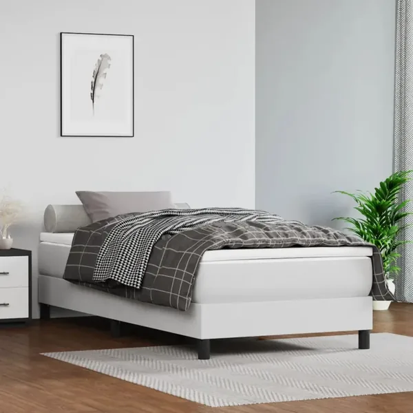 Matelas de lit à ressorts ensachés fermeté moyenne Blanc 80x200x20cm Similicuir