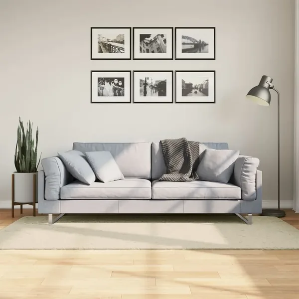 Tapis HUARTE à poils courts doux et lavable crème 100x200 cm