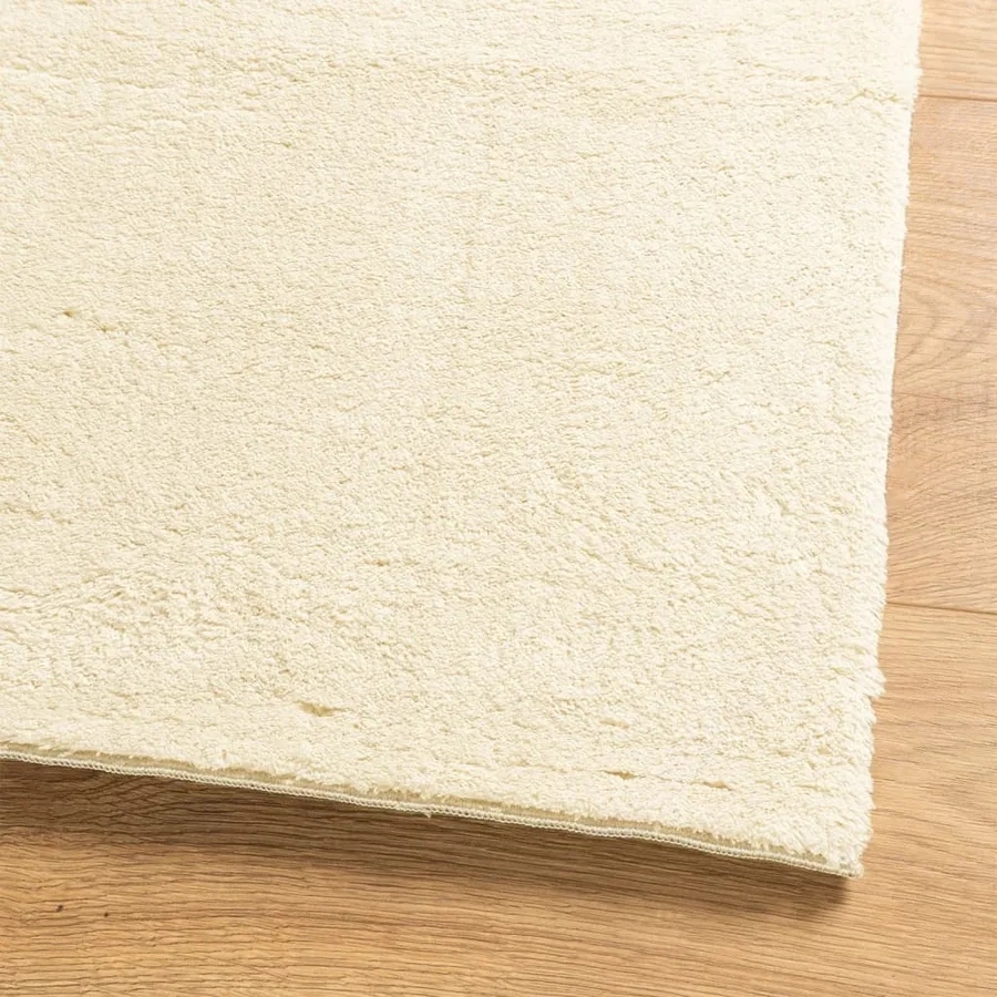 Tapis HUARTE à poils courts doux et lavable crème 100x200 cm - 4