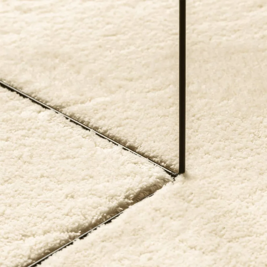 Tapis HUARTE à poils courts doux et lavable crème Ø 120 cm - 8