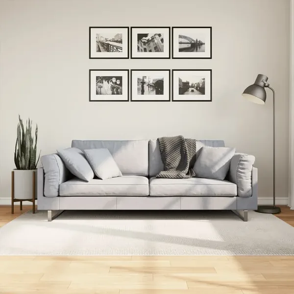 Tapis IZA poils courts style scandinave crème 140x200 cm