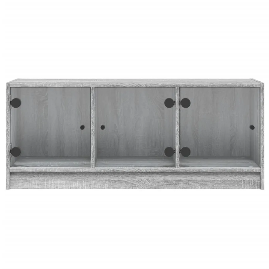 Meuble TV avec portes en verre sonoma gris 102x37x42 cm - 6